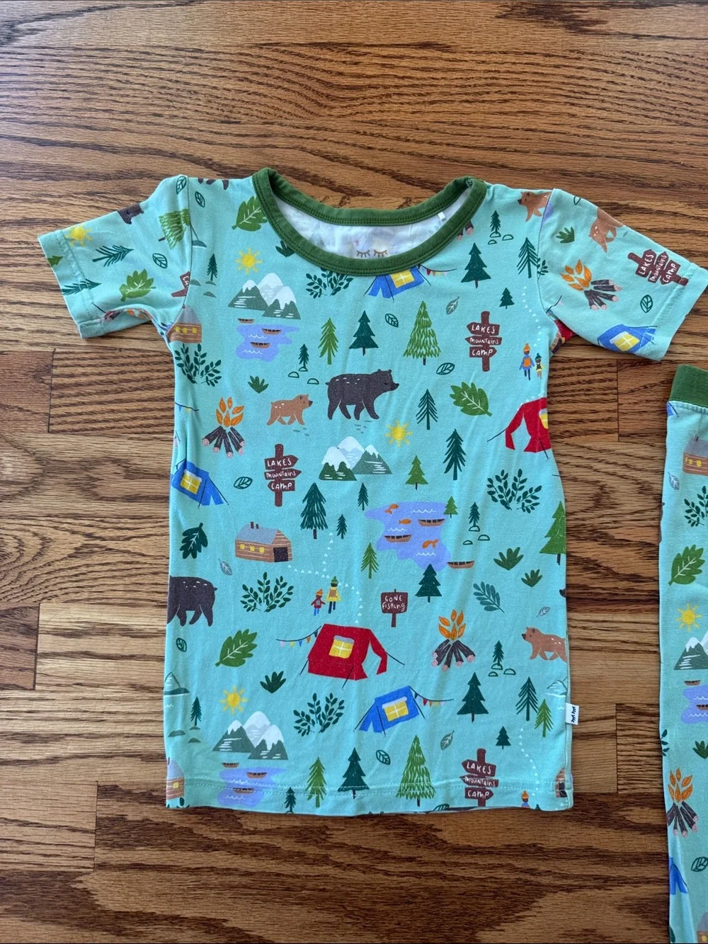 Little Sleepies- Happy Campers Short Sleeve, Pants, Pajama Set, 3T